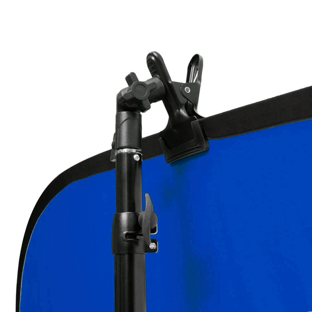 2x2.3m Blue/Grey Collapsible Photography Backdrop with Stand & Clamp Kit - Perfect for Portrait, Product, and YouTube Video Shooting