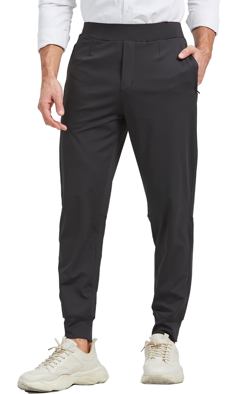 MOVEUP Men's Stretch Golf Sweatpants with Zipper Pockets - Tapered Athletic Joggers for Golf, Workout & Running - Comfortable Track Pants for Sports & Casual Wear