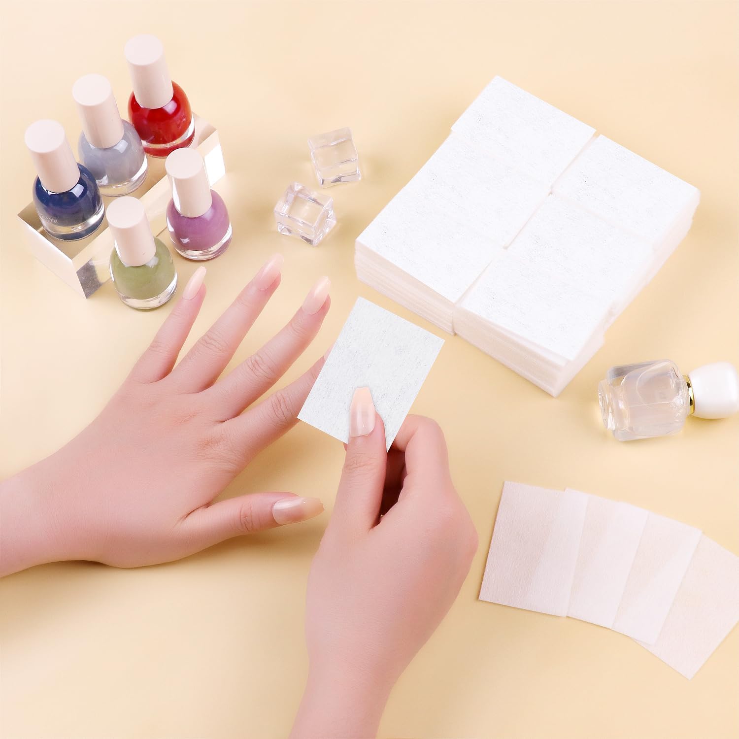 **Nyamah 450pcs Professional Nail Cotton Pads - Lint-Free Nail Wipes for Gel Polish Remover & Residue Cleanup - Perfect for Salon, Manicure & DIY Nail Care**