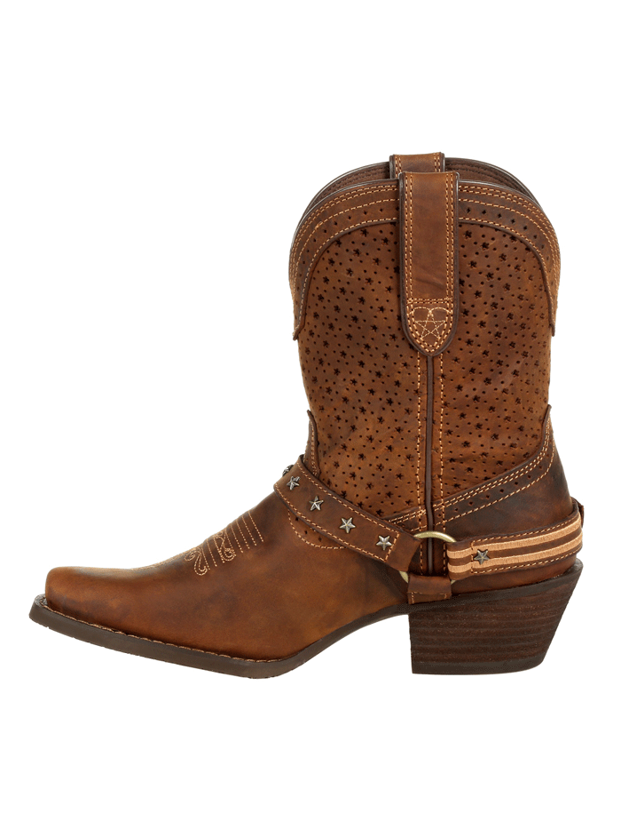 Durango DRD0375 Women's Crush Ventilated Shortie Boots - Bomber Brown - Comfortable & Stylish Western Boots for Riding, Outdoor Adventures & Casual Wear