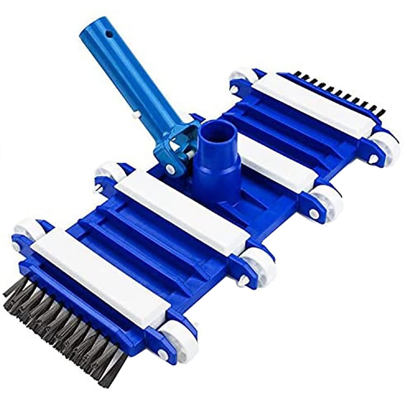 Heavy Duty Weighted Pool Vacuum Head with Flexible Hose & Side Brushes - Efficient Debris Cleaner for Inground & Above Ground Pools - Perfect for Leaves, Dirt & Sand Removal (Blue) - Ideal for Weekly Pool Maintenance & Deep Cleaning