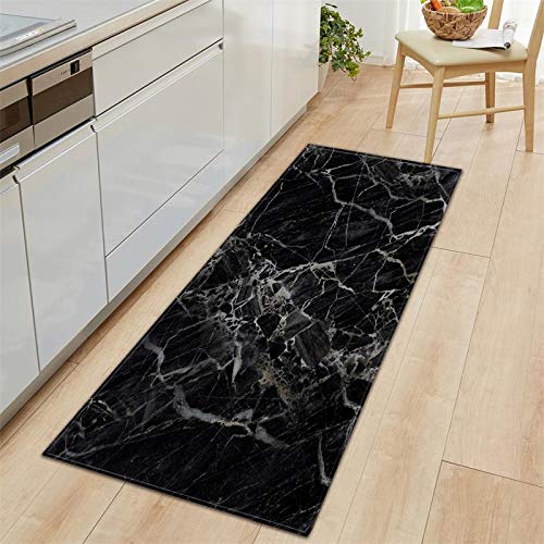 HLXX Modern Bath Carpet & Entrance Doormat Set - Absorbent Marble Stripes Rugs for Living Room, Hallway, Balcony - 40x60cm + 40x120cm - Perfect for Home Decor & High Traffic Areas