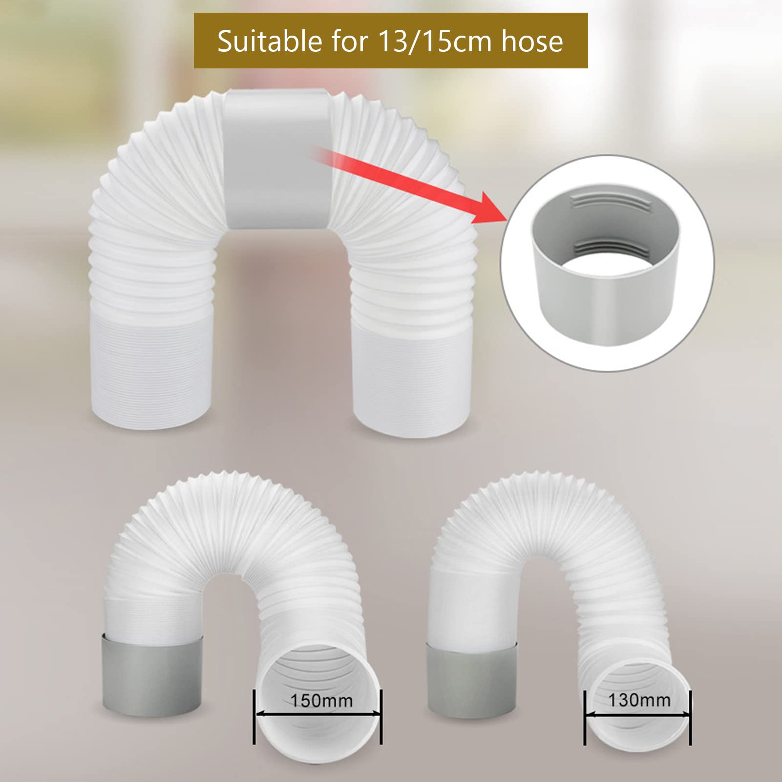 Portable Air Conditioner Exhaust Hose Coupler Adapter - 150mm CW/CCW Thread AC Extension Connector for Clockwise & Counter Clockwise Hoses - Perfect for Window AC Units, RV Cooling & Home Ventilation Systems