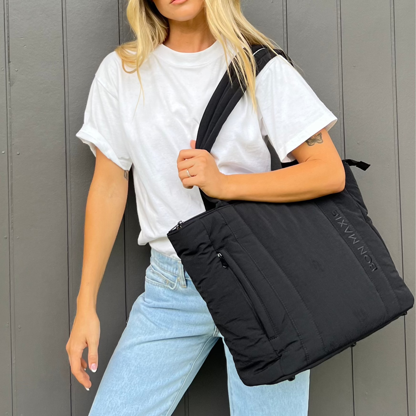 Stylish Black Everyday Tote Bag for Women - Lightweight & Spacious Carryall for Work, Shopping & Travel