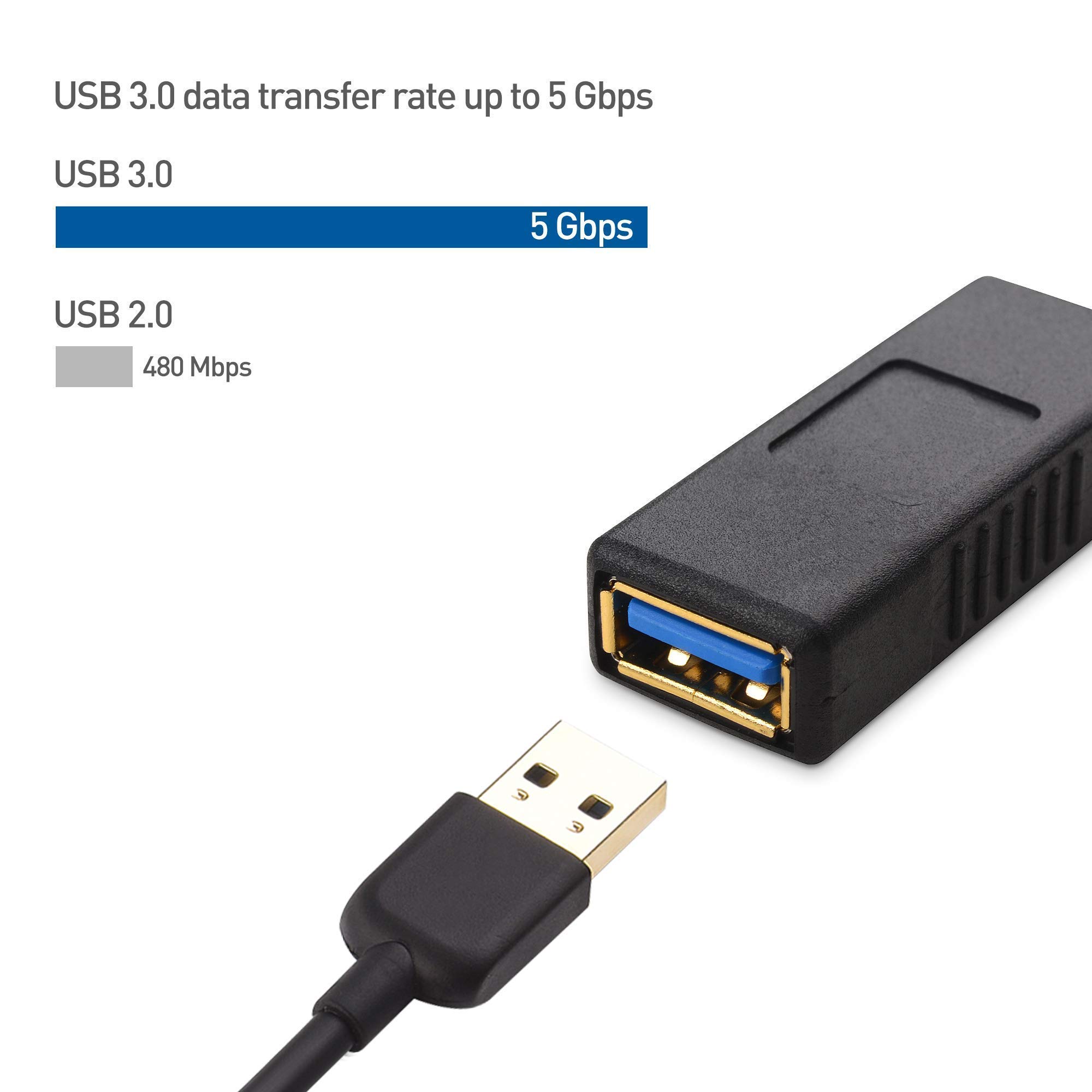 Cable Matters 2-Pack USB 3.0 Cable Male to Male 6ft & USB 3.0 Coupler Gender Changer - High Speed Data Transfer for PC, Laptop, Printer, External Hard Drive, Smart TV and More