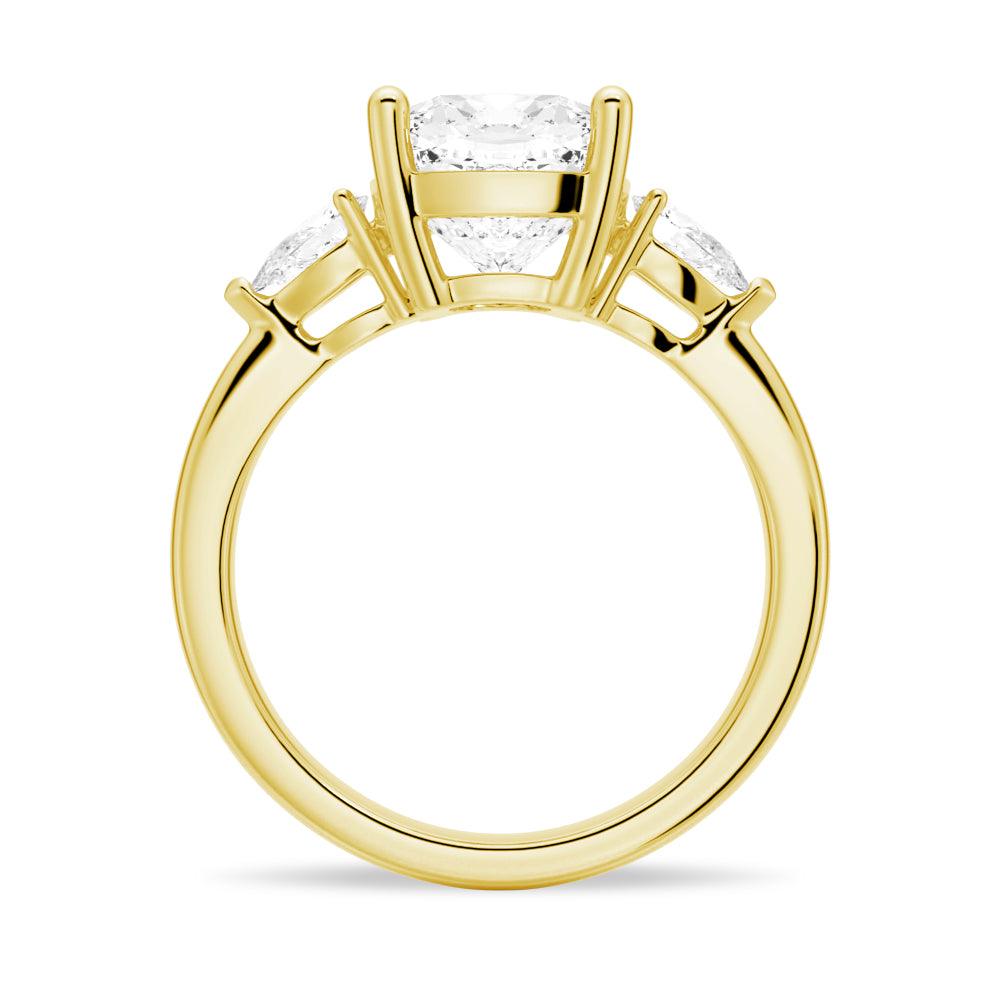 Exquisite Cushion Cut Three Stone Diamond Engagement Ring | 14K White Gold Wedding Band | Perfect for Proposals, Anniversaries & Romantic Occasions
