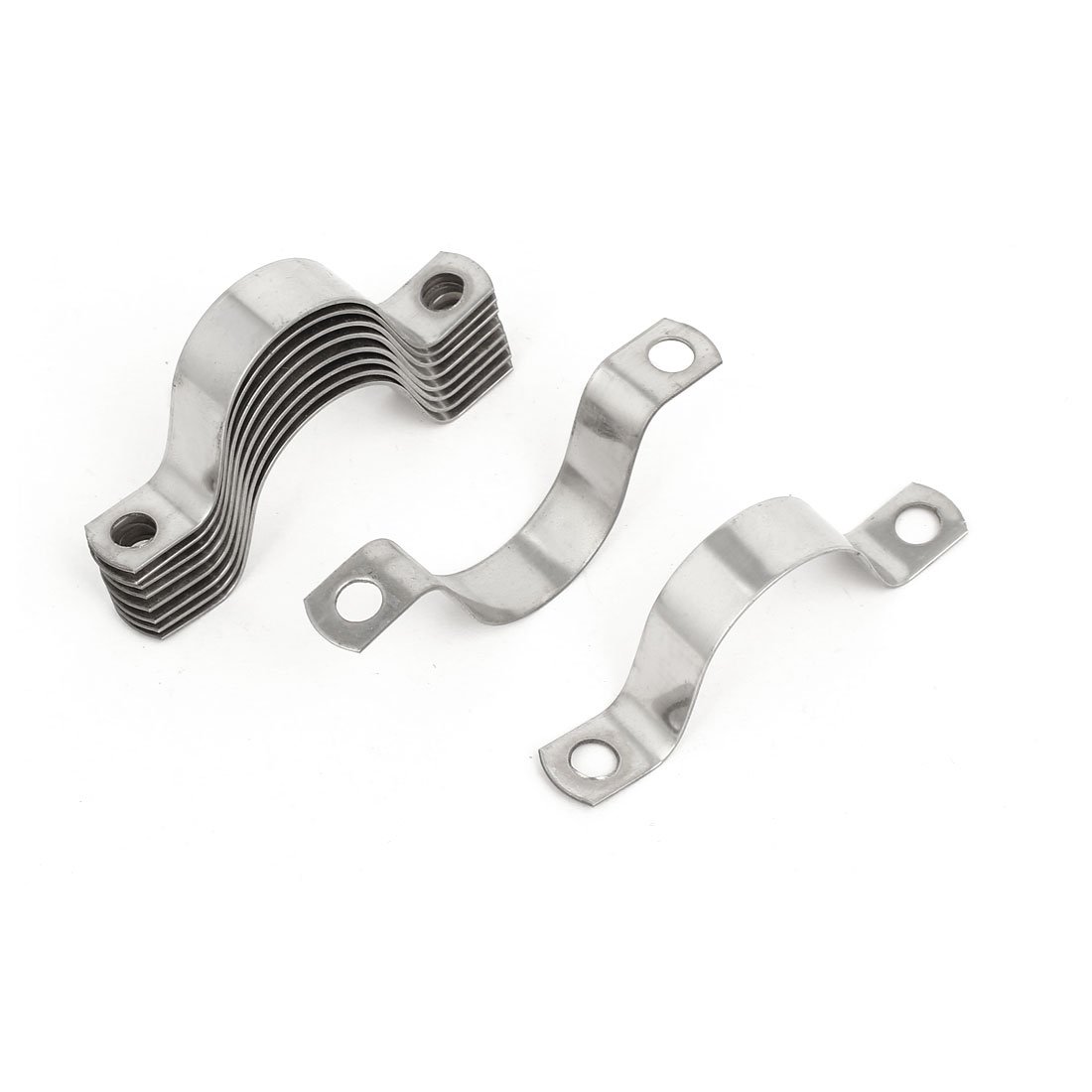 25mm Stainless Steel U-Shaped Pipe Straps - Heavy Duty Cable Clips & Clamps Fasteners (10 Pack) - Ideal for Plumbing, Electrical Wiring & HVAC Installations
