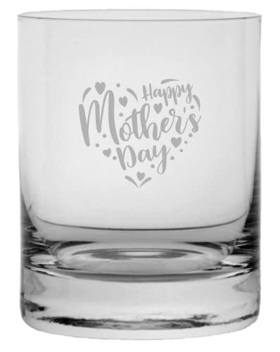 Mother's Day Crystal Whisky Glass 11oz - Gift for Mom, Party & Home Bar