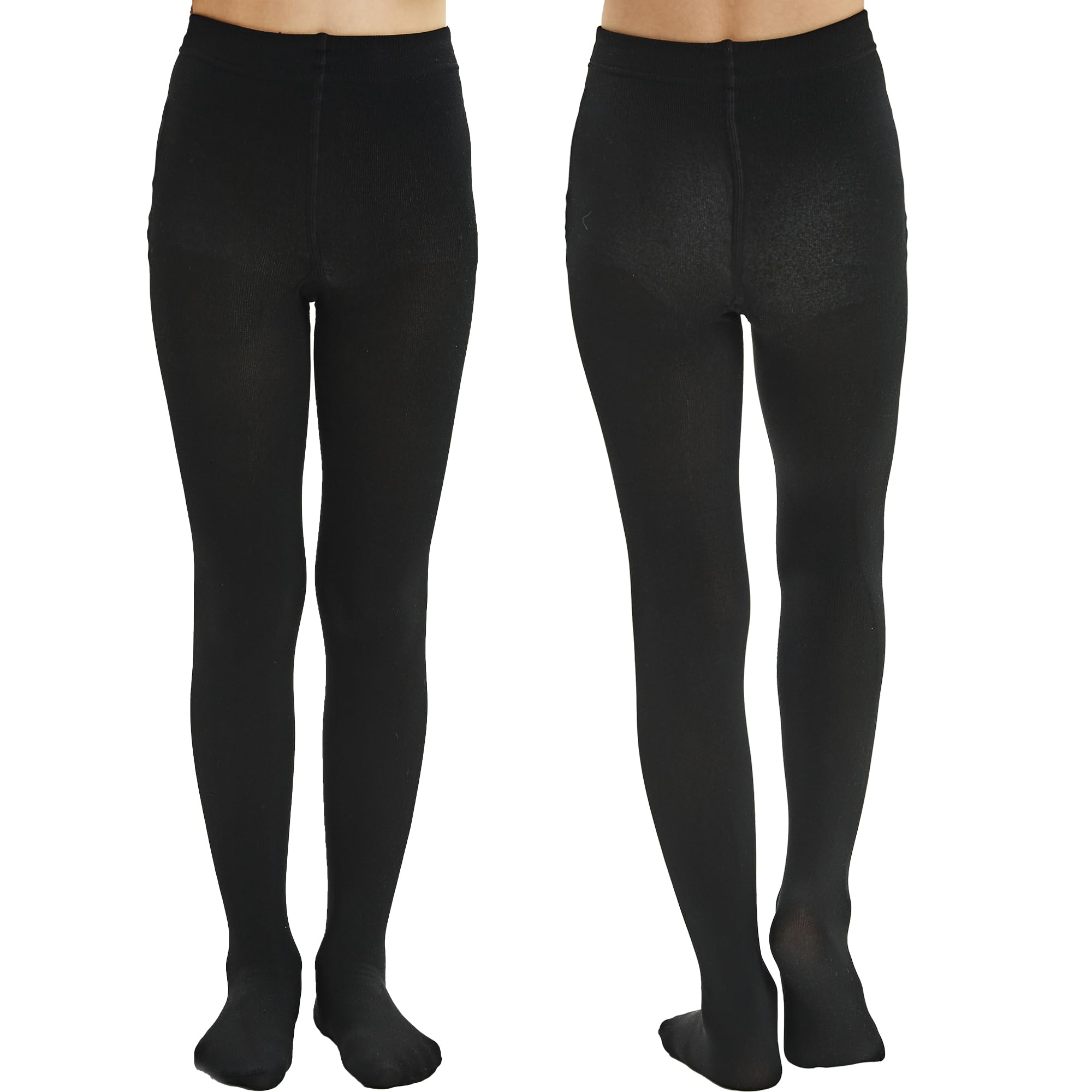 MANZI Girls Fleece Lined Winter Tights 400 Denier - Warm Thermal Footed Stockings, Thick Opaque Leggings for Toddlers & Kids - Perfect for Cold Weather, School, Playdates & Outdoor Activities