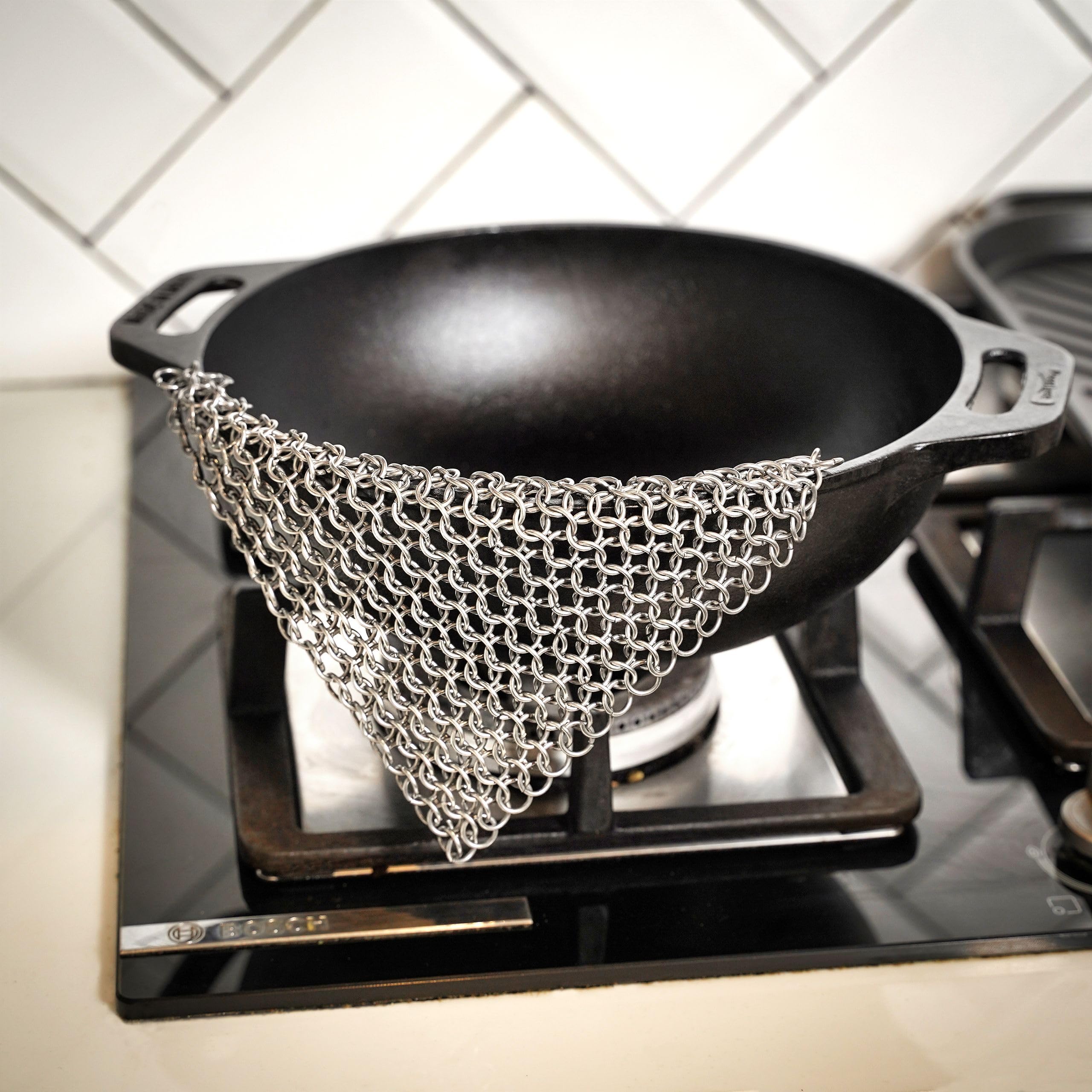 Premium 316L Stainless Steel Chainmail Scrubber Cleaner 7.8