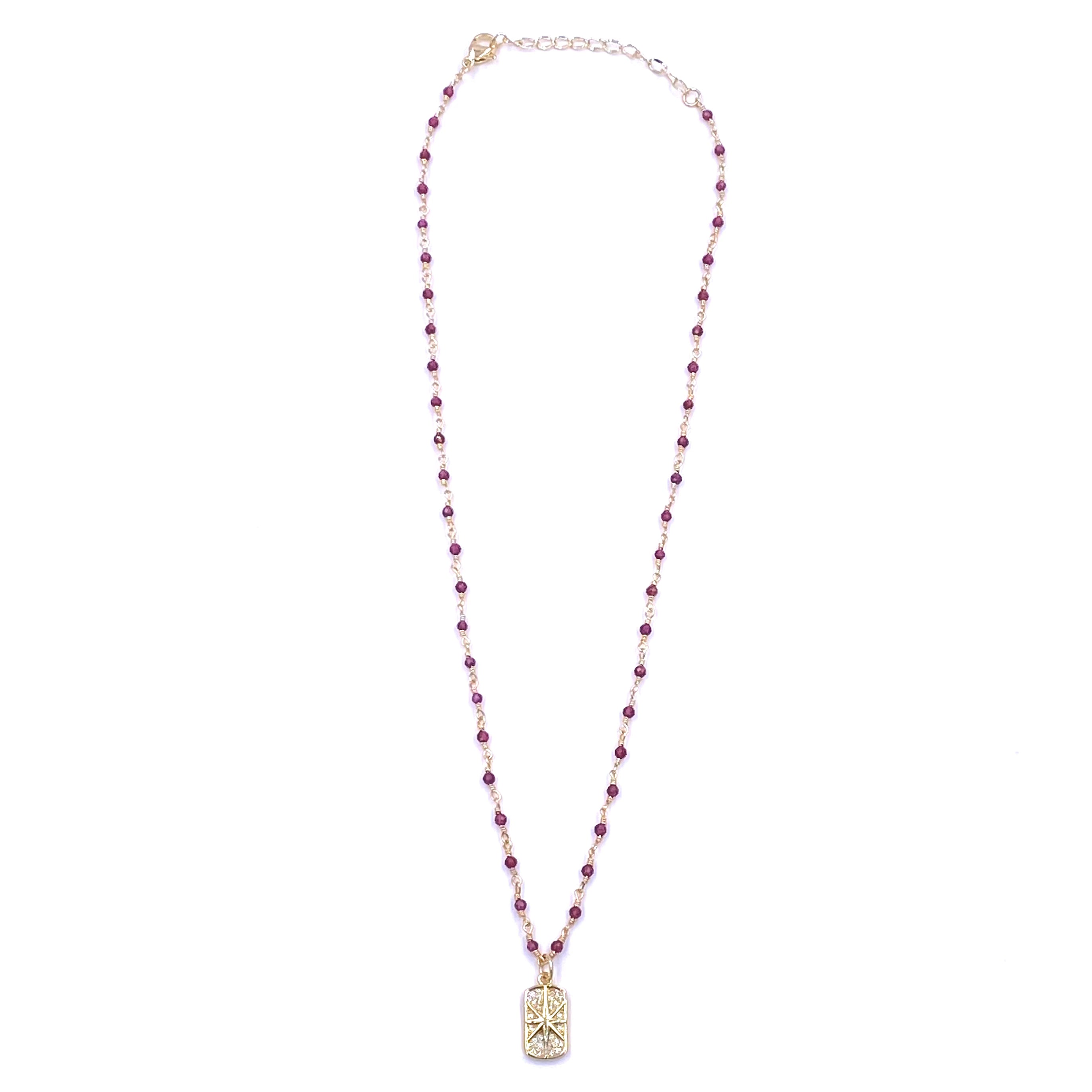 Ashley Gold Stainless Steel Beaded Chain Necklace with CZ Star Pendant - 18K Gold Plated Jewelry for Women, Perfect for Parties, Weddings & Everyday Wear