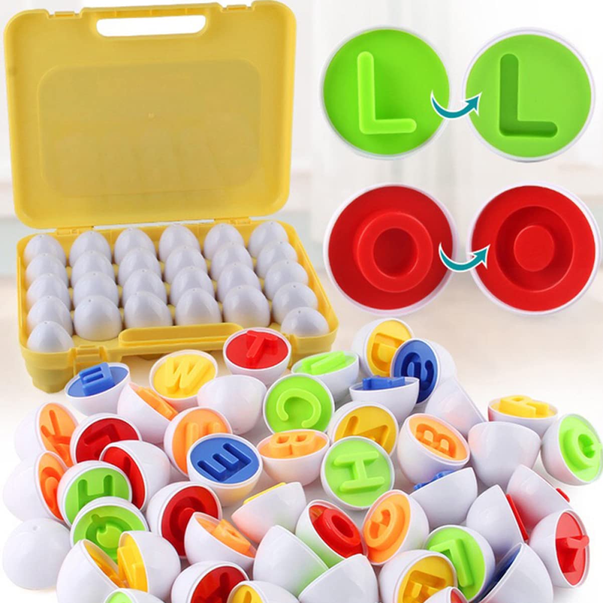 12pcs Shape & Color Egg Toys - Educational Number Matching Learning Toys for Toddlers, Boys & Girls - Perfect for Preschool Math Games & Early Childhood Development