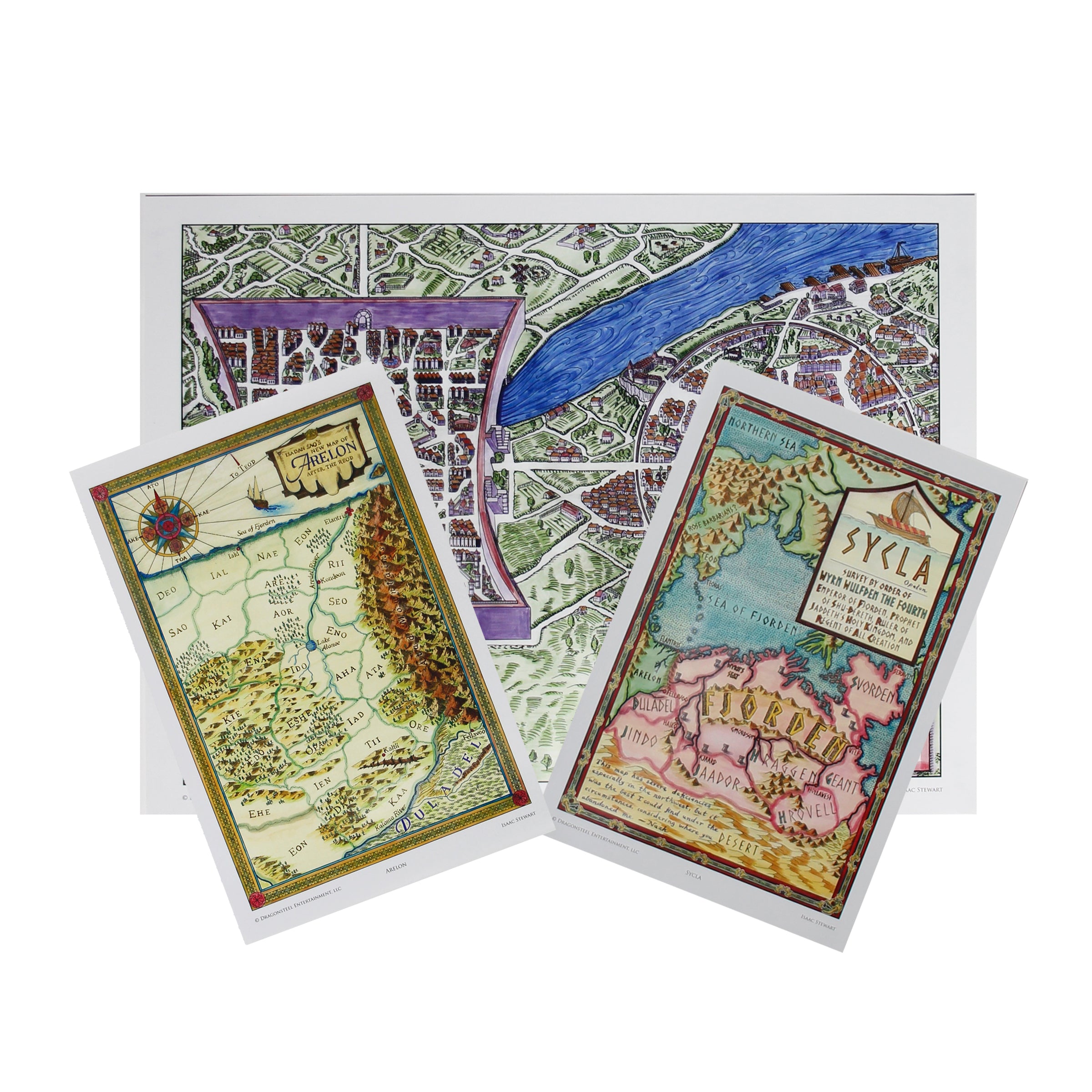 Elantris Fantasy World Map Poster Set - Premium Wall Art Decor for Home, Office & Game Room - Perfect for Fans of Brandon Sanderson's Novels