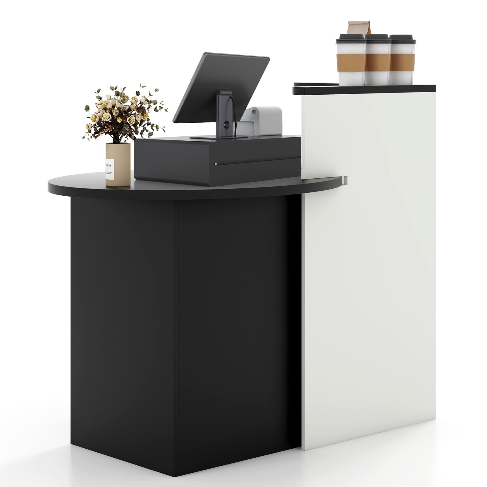 Giantex Reception Desk with Lockable Drawer - 63