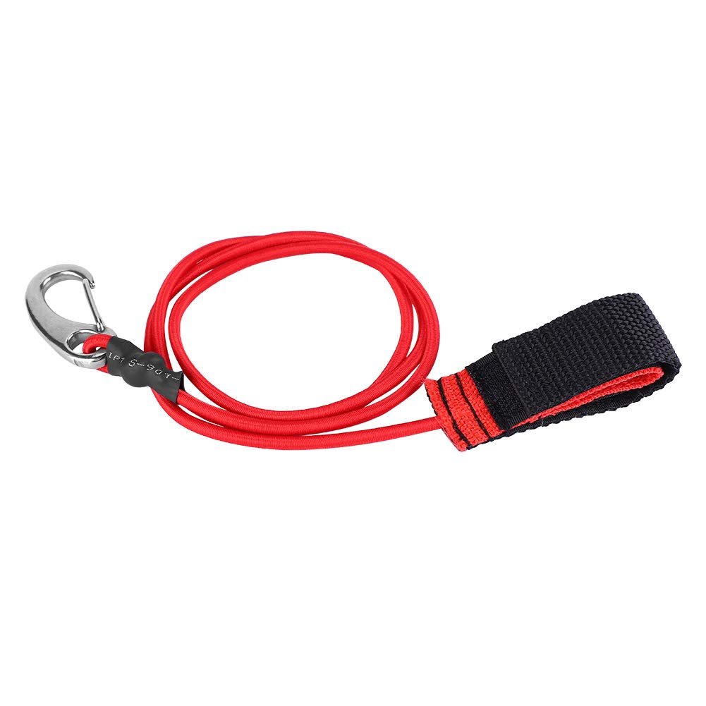 Zerone Elastic Paddle Leash with Carabiner - 40.6 Inch Adjustable Kayak SUP Surfing Safety Leash for Fishing, Boating & Water Sports | Durable & Secure Paddle Tether for Outdoor Adventures