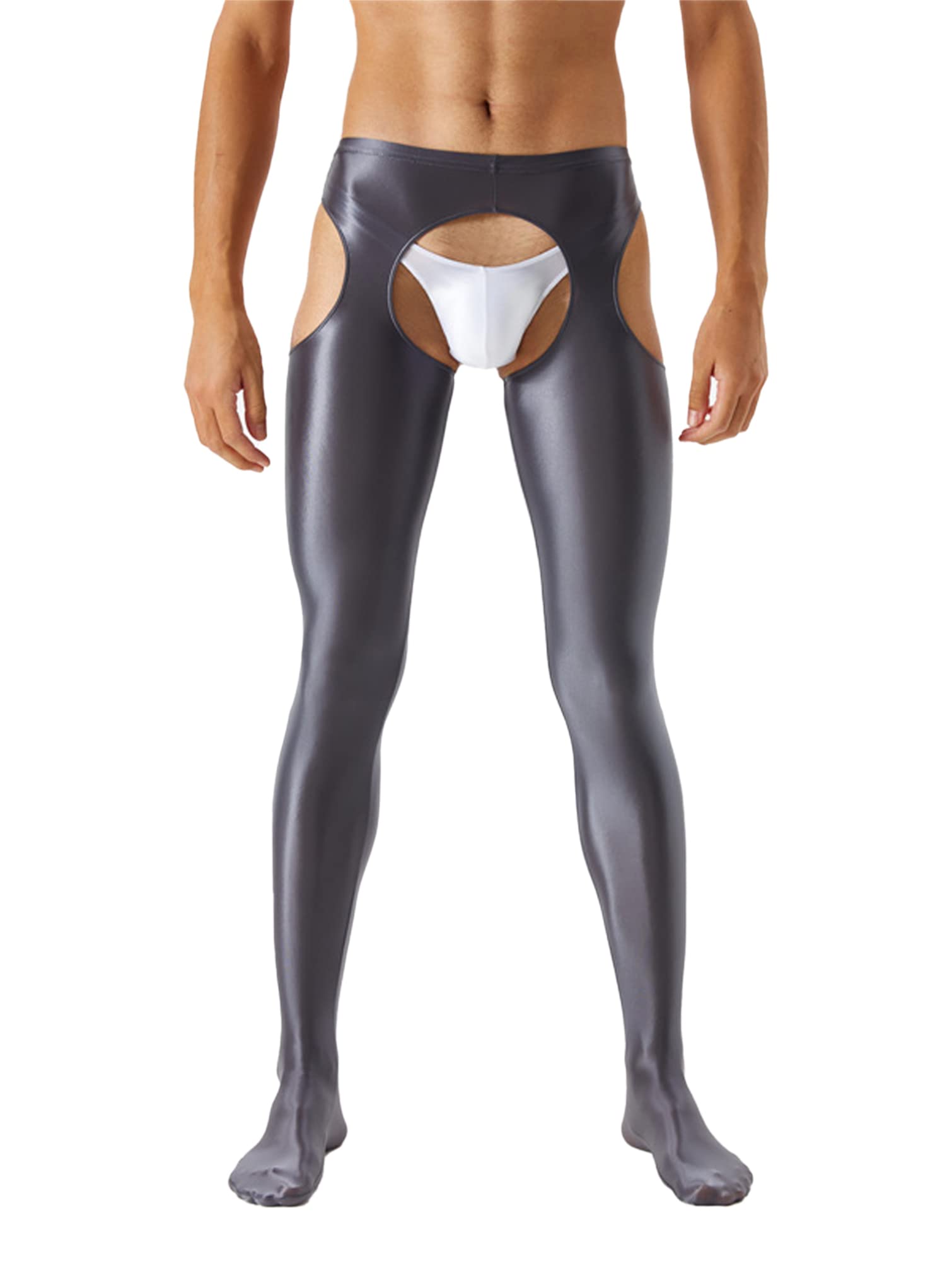 Men's Shiny Mesh Hollow Out Pantyhose - Nylon Transparent Stockings & Sexy Underwear for Date Night & Special Occasions