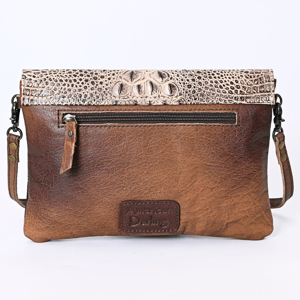 American Darling Crocodile Embossed Genuine Leather Women's Handbag Purse - Western Style Shoulder Bag for Casual Outings & Date Nights