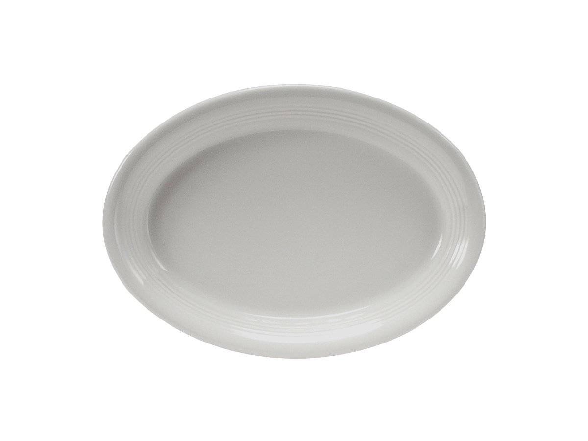 Tuxton China CWH-0962 White Ceramic Oval Coupe Platter, 9-3/4