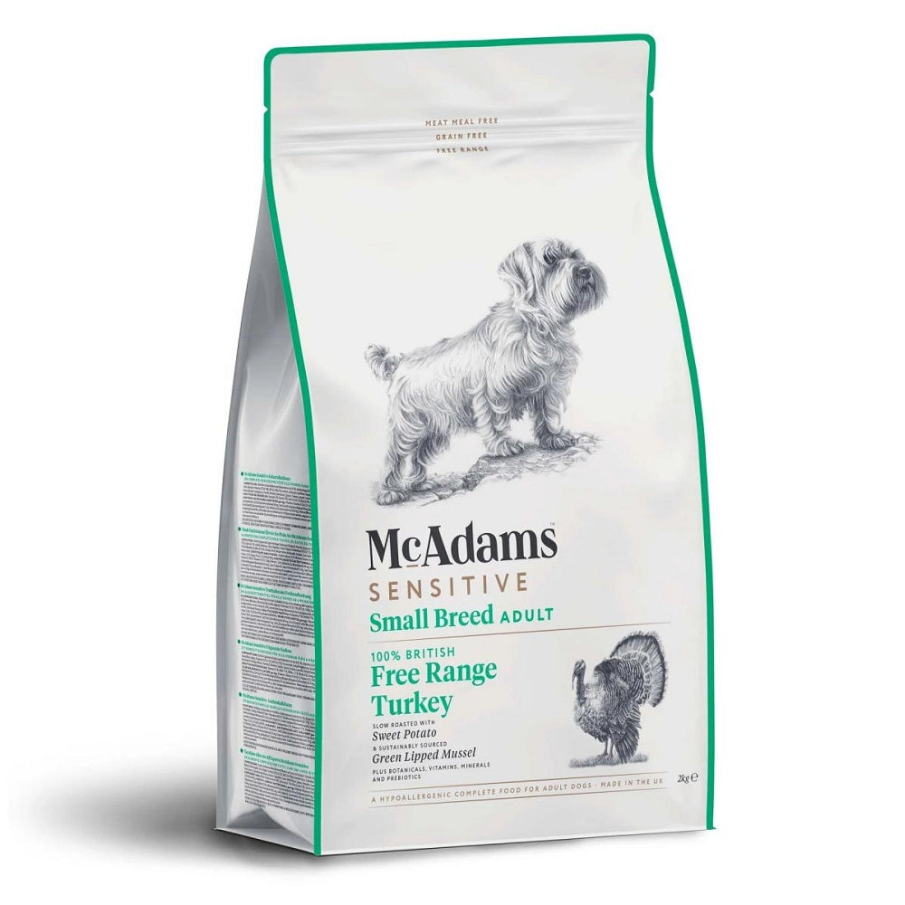 Premium Free Range Turkey Dry Dog Food for Small Breeds with Sensitive Stomachs - Hypoallergenic, Grain-Free Recipe for Digestive Health - Perfect for Puppies & Adult Dogs at Home or Travel