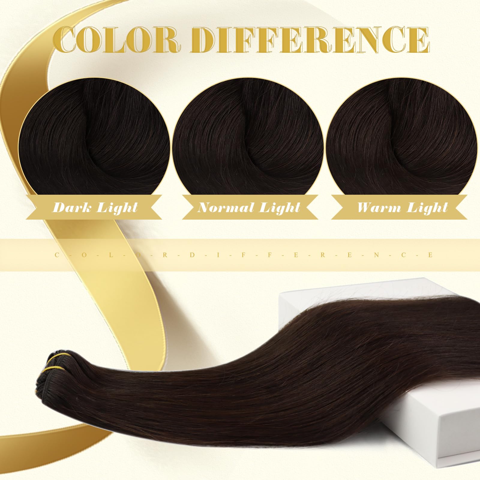 Ve Sunny 24inch Chocolate Brown Clip in Human Hair Extensions - 120g Real Hair Clip Ins for Women | Perfect for Parties, Weddings & Daily Styling