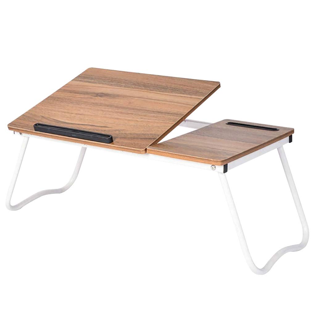 Adjustable Laptop Bed Table with Card Slot - Portable Folding Breakfast Tray for Sofa, Floor & Office - Lightweight Reading Desk for Coffee, Work & Study (NJYT)