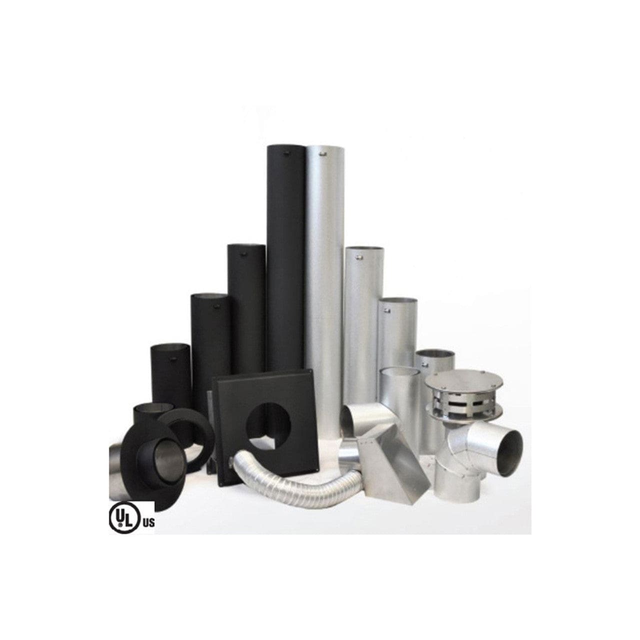 3 X 12 Ventis Pelletvent Galvanized Chimney Pipe - 6 Pack (VP0312-6) for Wood Pellet Stoves & Heating Systems - Durable & Corrosion-Resistant for Home & Commercial Use
