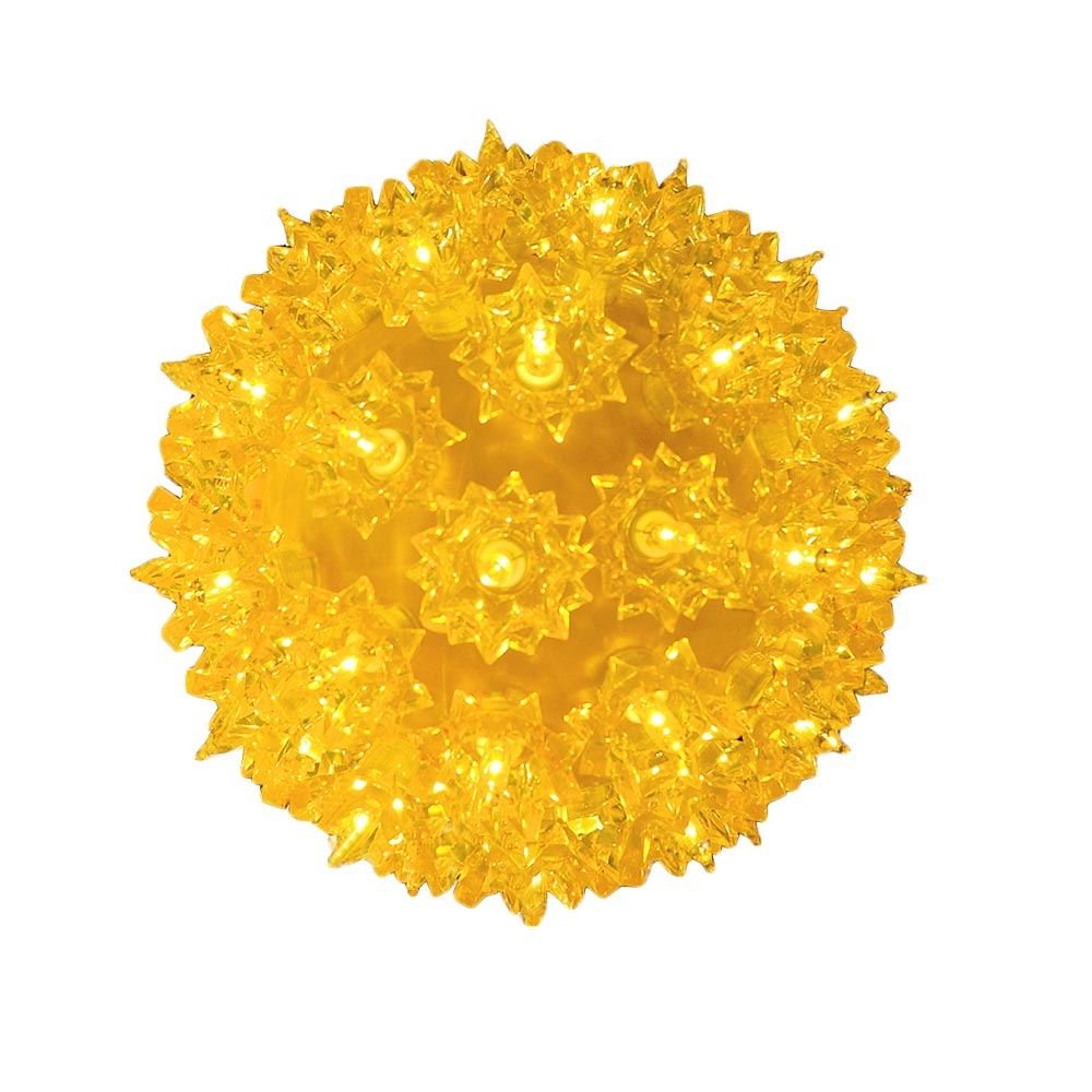 Outdoor Christmas Starlight Sphere Hanging Light Ball - 6 Inch Yellow Decorative Holiday Lights with 50 LED Bulbs for Xmas Tree, Garden, Patio & Party Decorations