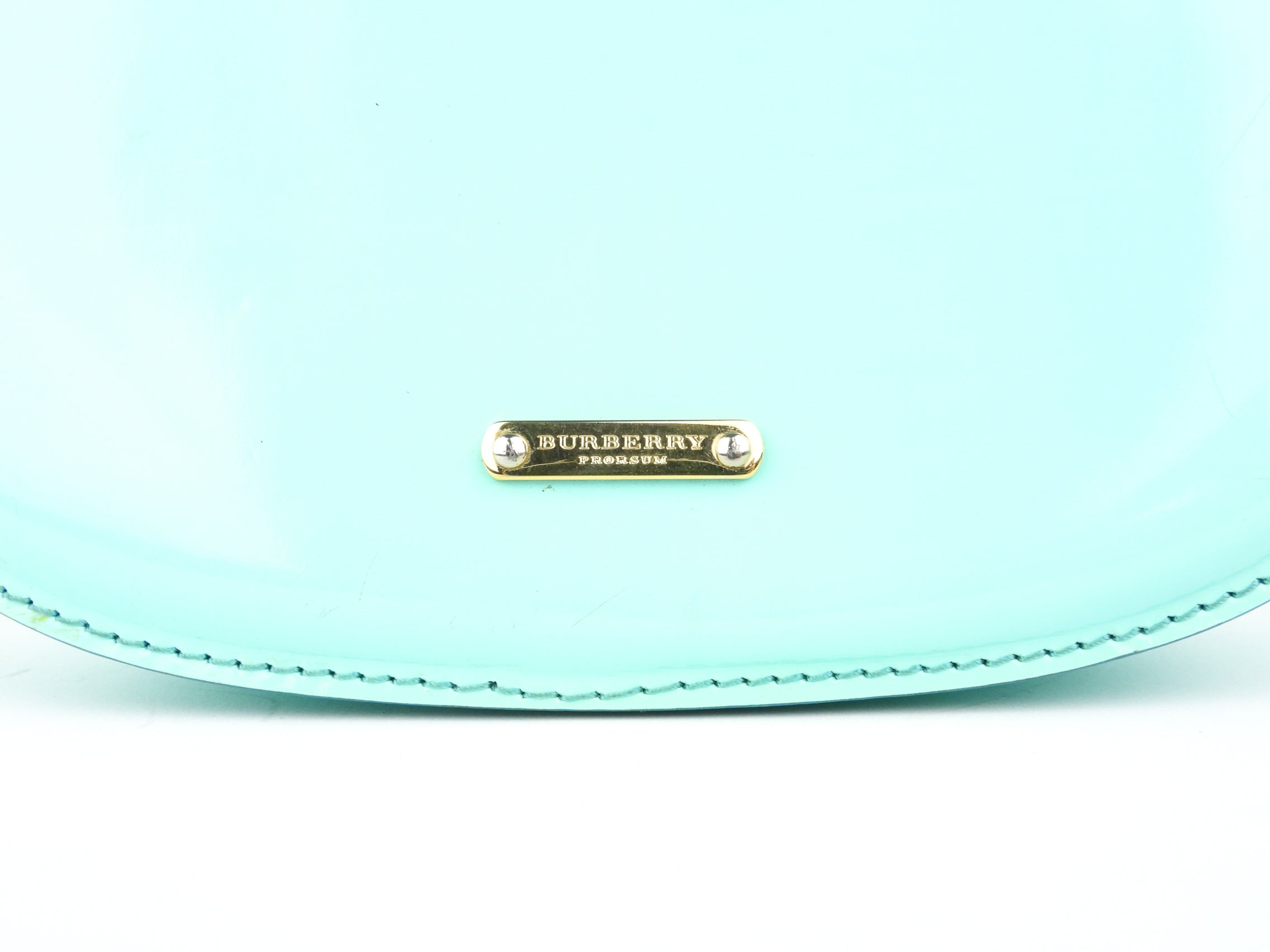 Burberry Prorsum Small Aqua Patent Leather Crossbody Shoulder Bag for Women | Luxury Designer Handbag for Everyday Use, Travel & Special Occasions