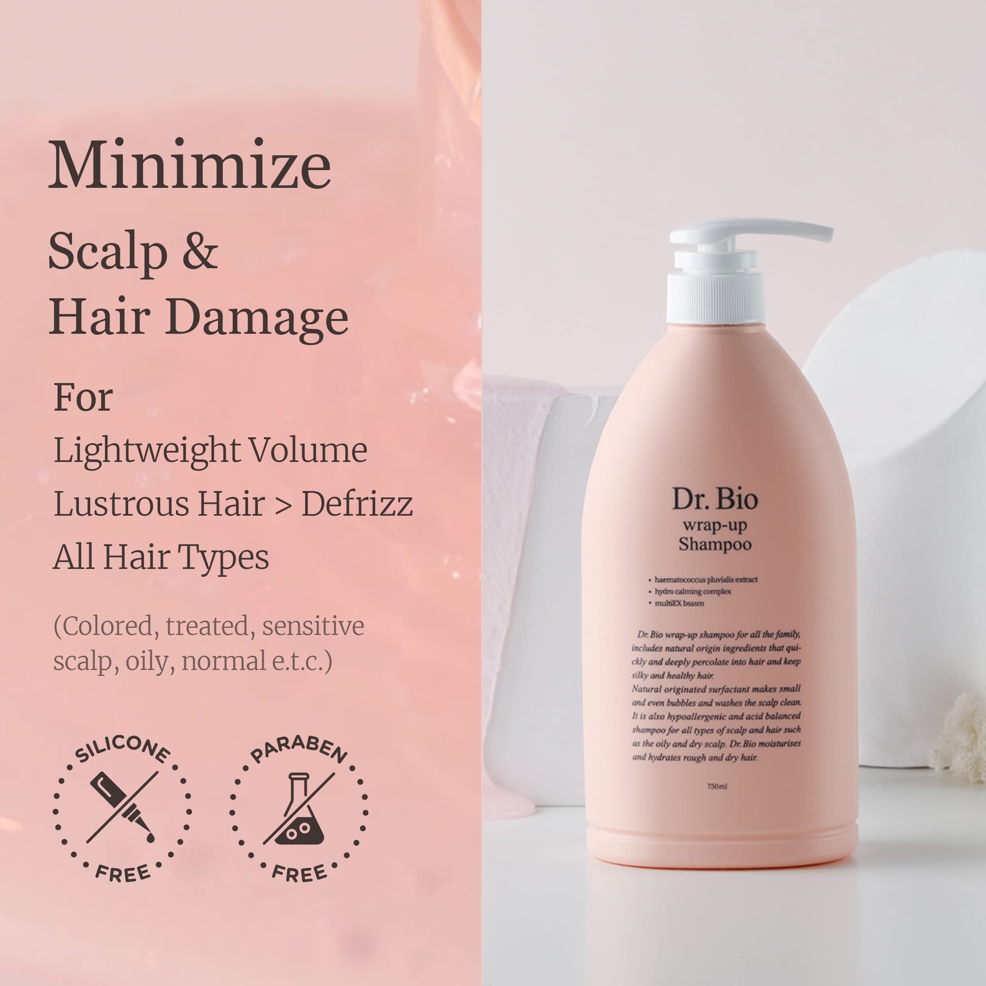 Hydrating Probiotic Shampoo with Cica for Sensitive Scalp - Vegan & Sulfate-Free Korean Hair Care for Smooth Shiny Hair at Home Spa