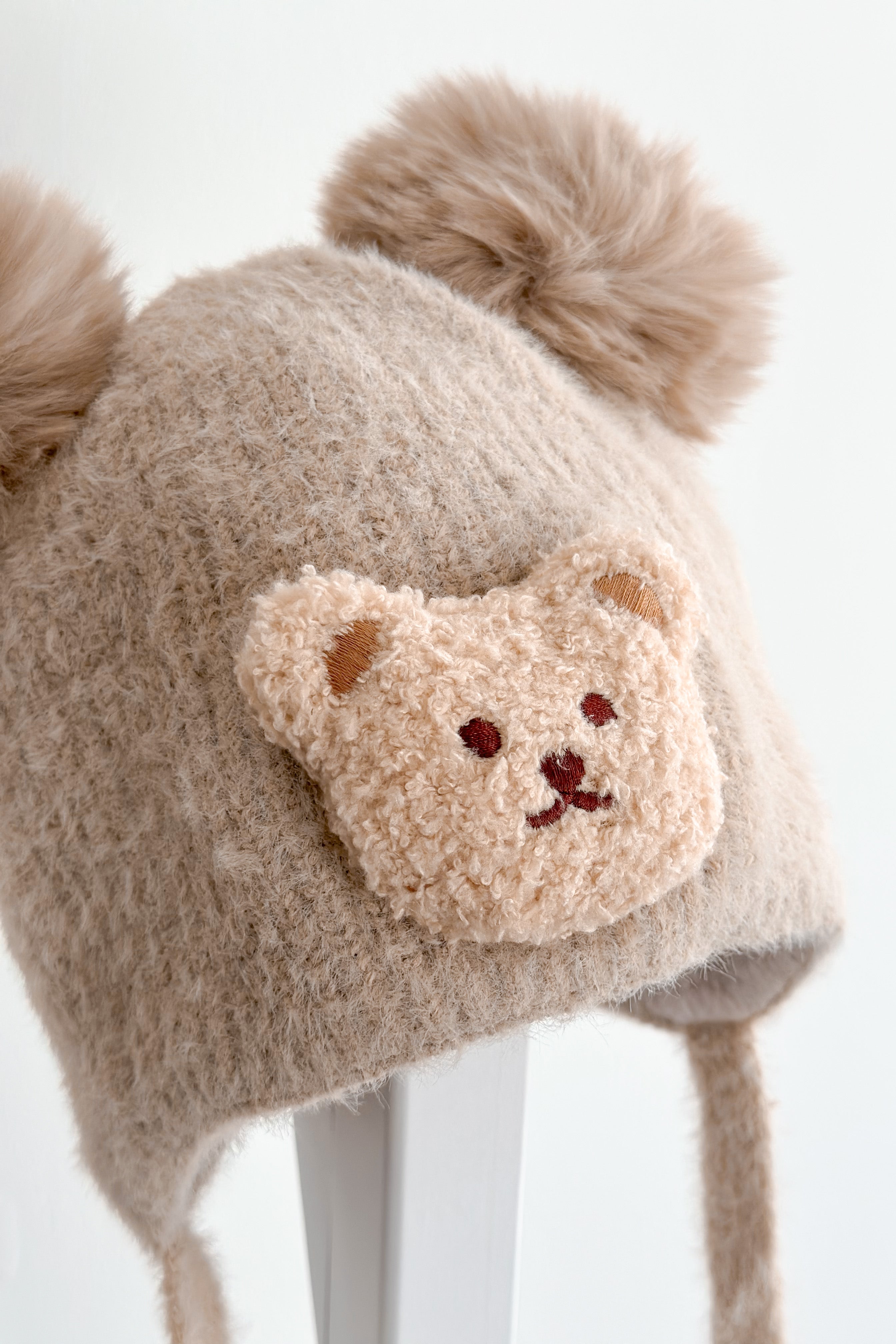 Soft Cashmere Faux Fur Pom Pom Teddy Hat for Women - Winter Beanie for Cold Weather, Outdoor Activities & Fashion Accessory