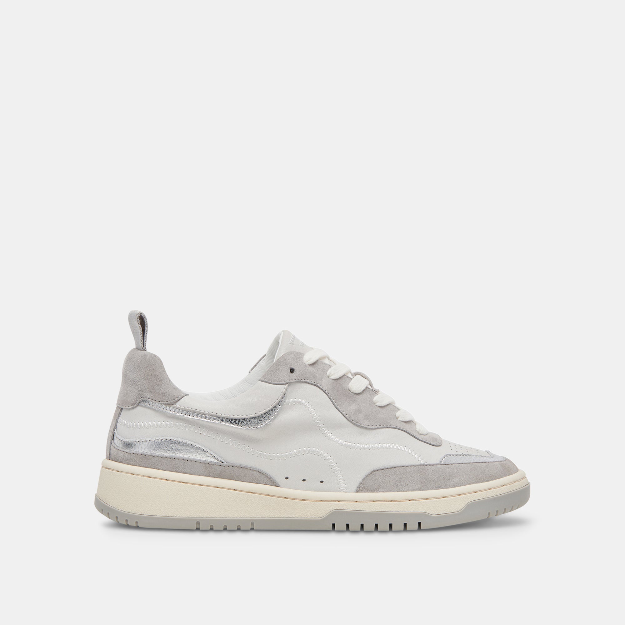 WHITE GREY LEATHER