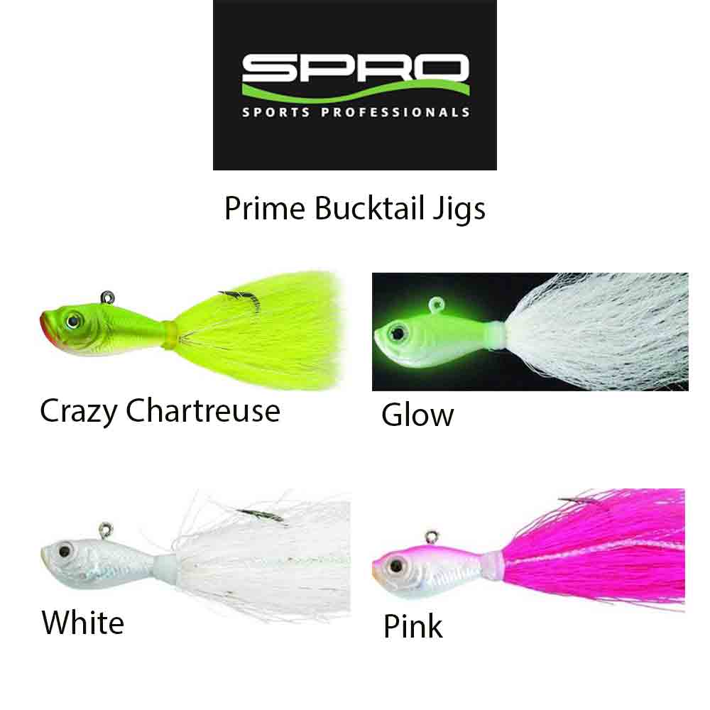 1/2 oz Bucktail Jigs for Saltwater Fishing - Premium Spro Fishing Lures for Bass, Walleye & Trout - Ideal for Surf Casting, Pier Fishing & Boat Angling