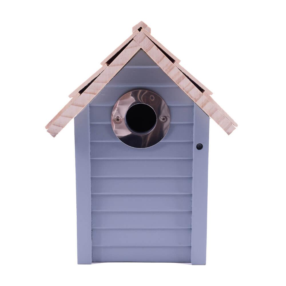 AllPetSolutions Blue Beach Hut Bird Nest Box - Weatherproof Outdoor Bird House for Garden, Patio & Backyard Bird Watching