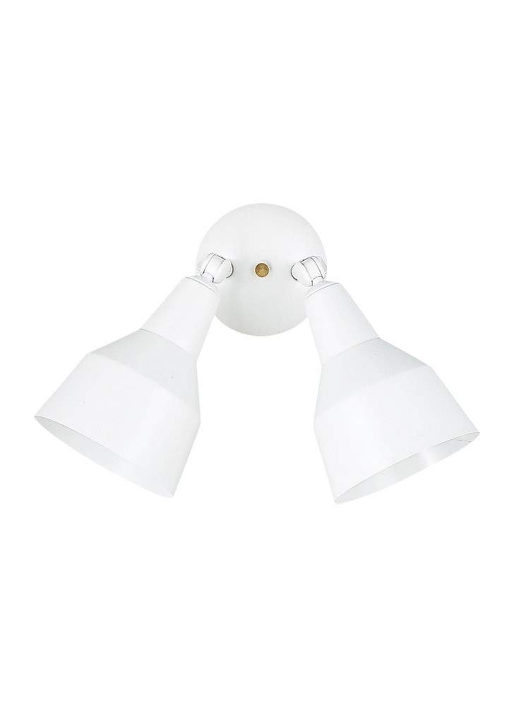 Sea Gull Lighting 8607-15 Outdoor Flood Light - 2-Light Traditional Style with White Finish for Patio, Garden & Landscape Lighting