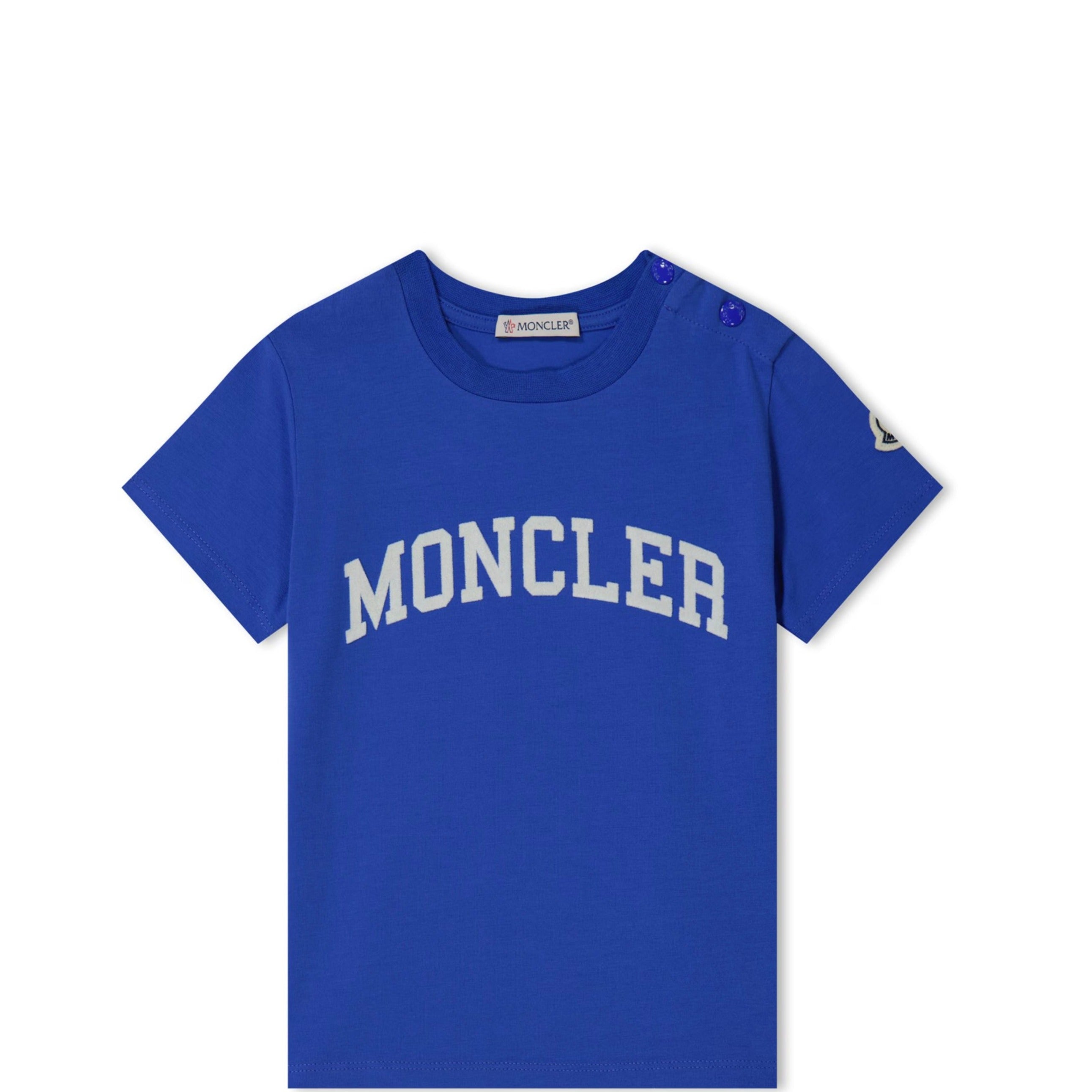 Moncler Baby Logo T-Shirt for Infants - Soft Cotton Short Sleeve Tee for Boys & Girls - Perfect for Playdates, Family Outings & Casual Wear