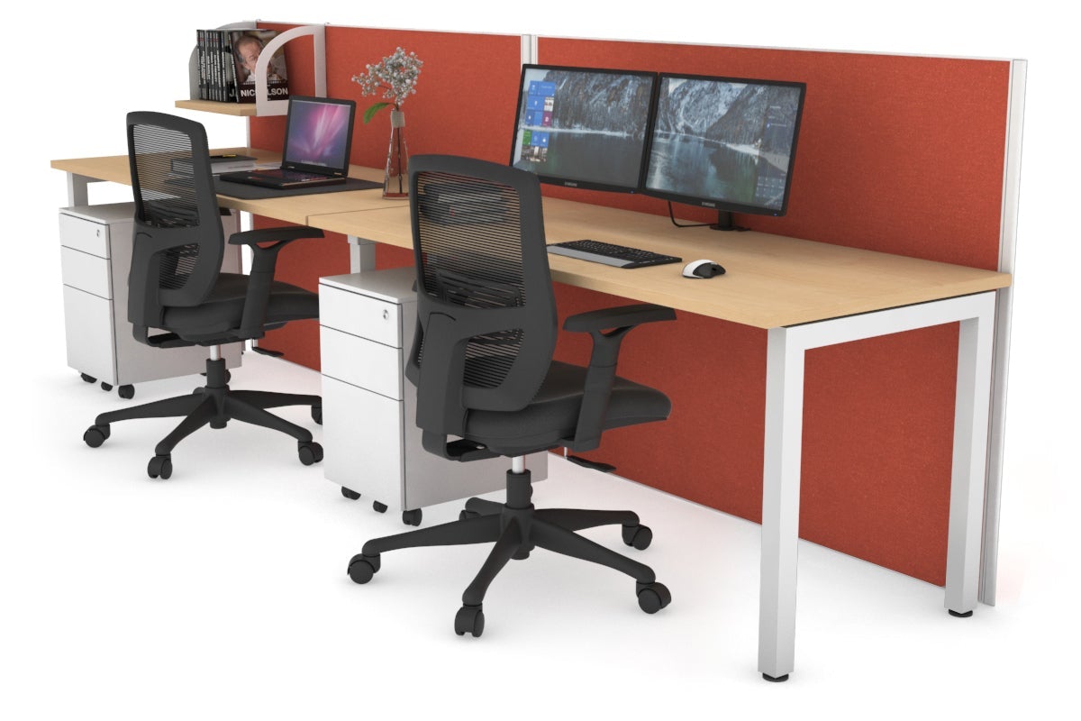 Horizon Quadro 2 Person Office Workstation with Square Legs - 1200L x 700W Dimensions - Perfect for Collaborative Workspaces & Shared Office Desks