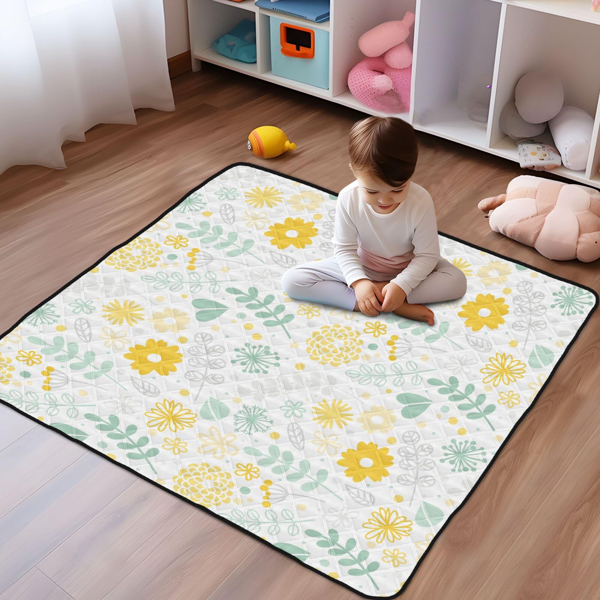 Floral Scandinavian Baby Play Mat - 50