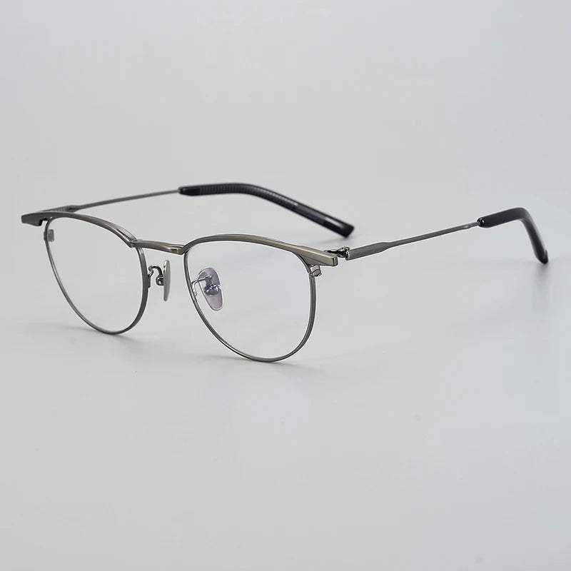 Aimee Unisex Full Rim Brow Line Oval Titanium Eyeglasses 19155 - Lightweight Durable Frame for Men & Women - Perfect for Reading, Working & Fashion Accessories