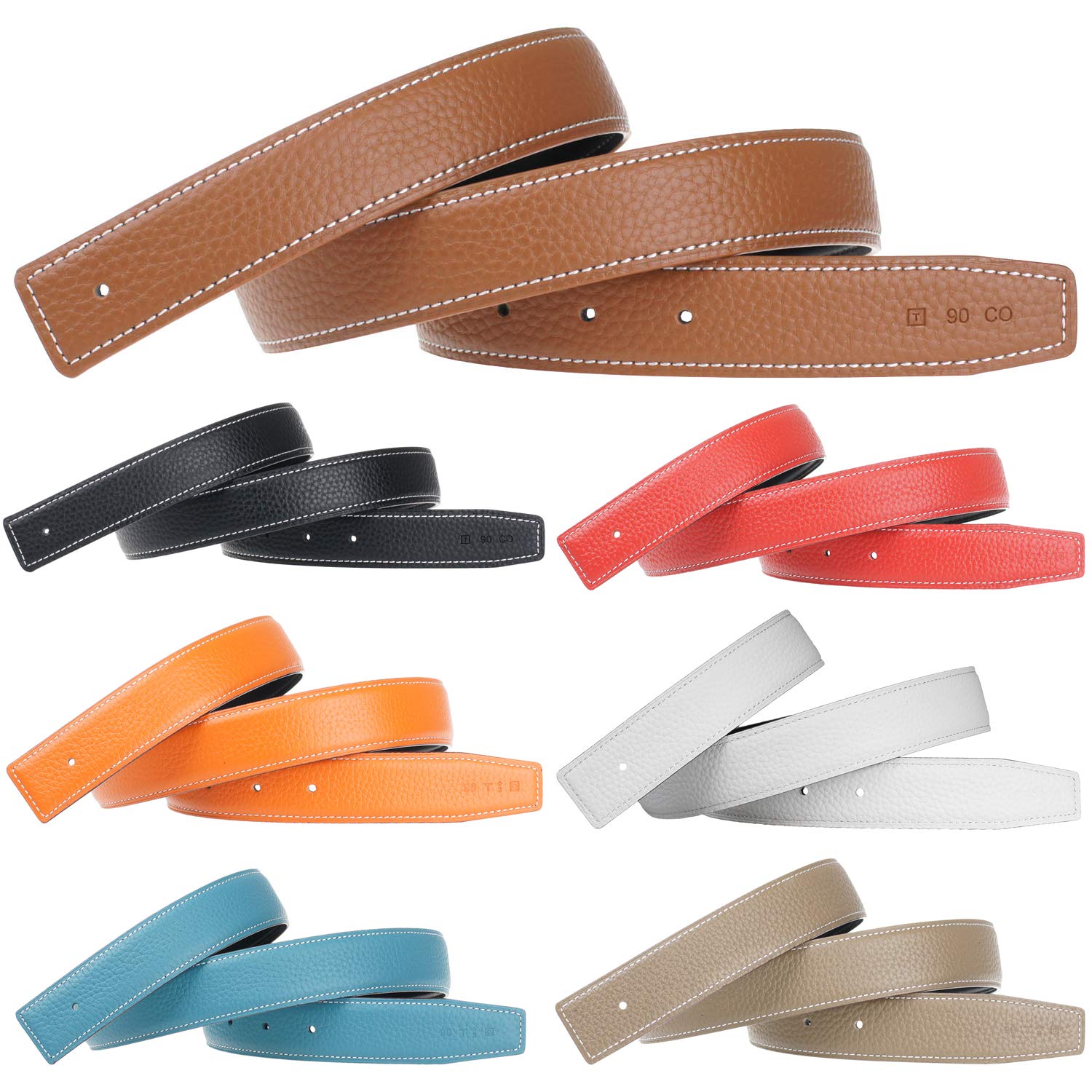 Premium Full Grain Leather Belt Strap - 32mm Wide Unfinished Replacement Belt Blank (7-Pack) for Men & Women | Durable DIY Belt Making, Costume Accessories & Fashion Styling