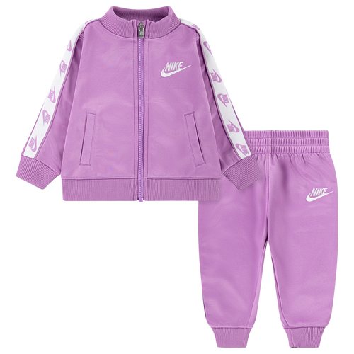 Nike Kids' Logo Taping Fuchsia Full Zip Tracksuit Set - Stylish & Comfortable Outfit for School, Sports & Playtime