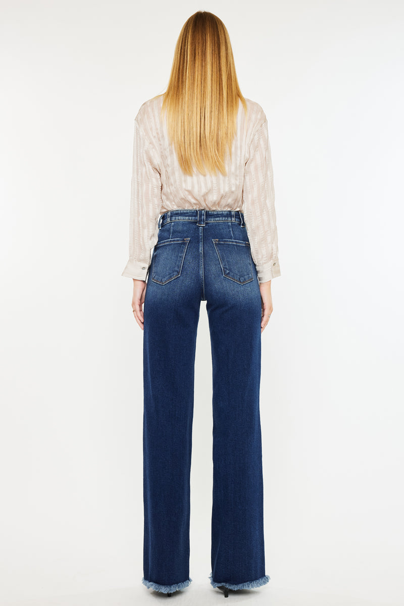 Izzie High Rise 90's Flare Jeans for Women - Vintage Retro Stretch Denim Pants - Perfect for Casual Outfits, Date Nights & 90s Fashion Looks