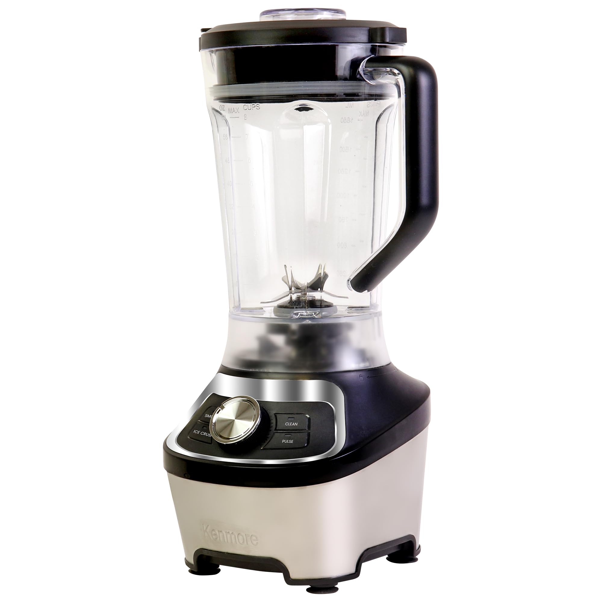 Kenmore Countertop Blender - 1000W Electric Mixer for Smoothies, Protein Shakes, Milkshakes & Purees | Ice Crush & Pulse Function | Dishwasher Safe Glass Pitcher | Perfect for Kitchen, Gym & Healthy Lifestyle | Black