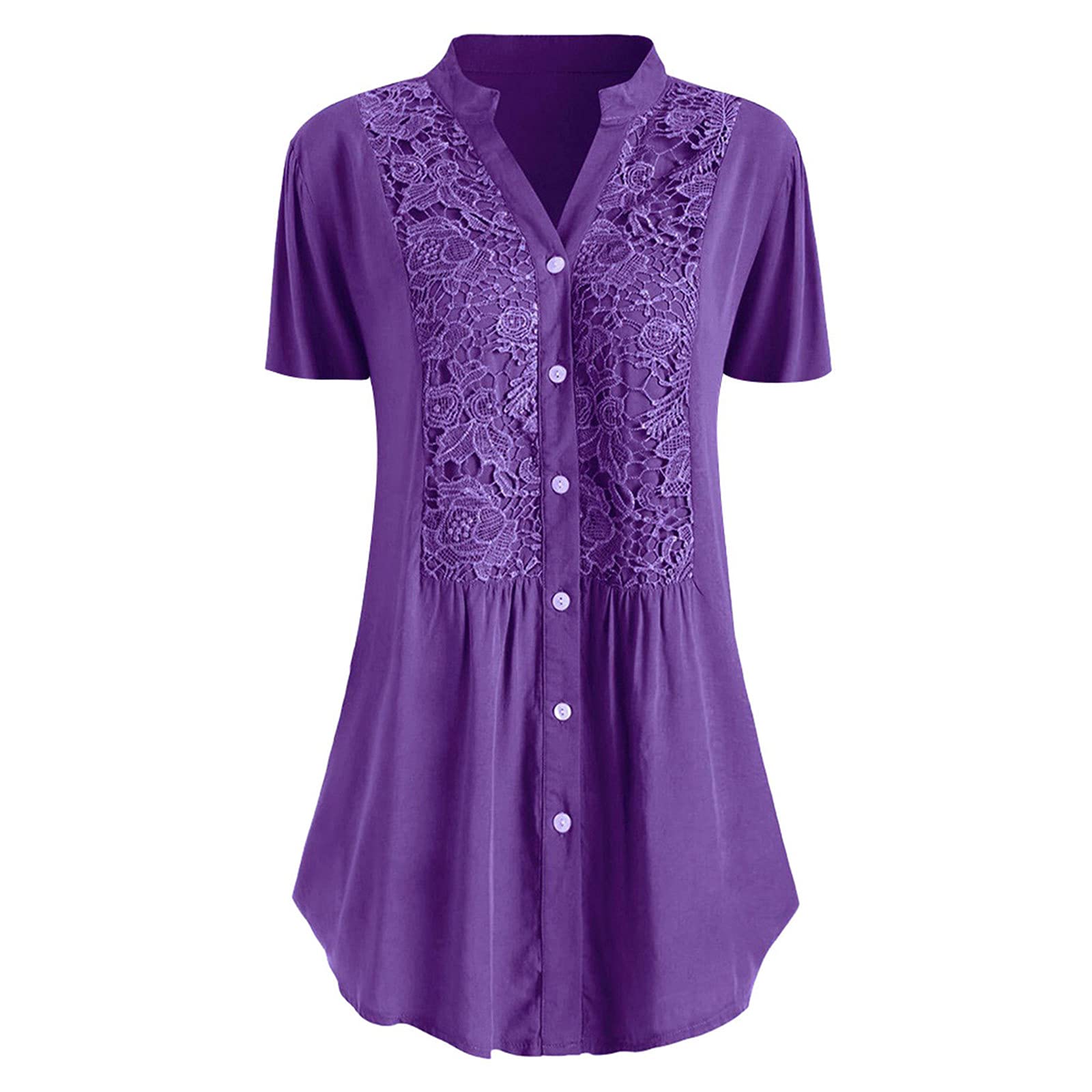 Women's Summer Fall Short Sleeve Basic Blouse with Large Bow Tie Casual V-Neck Shirt for Women - Perfect for Office, Date Night & Casual Outings