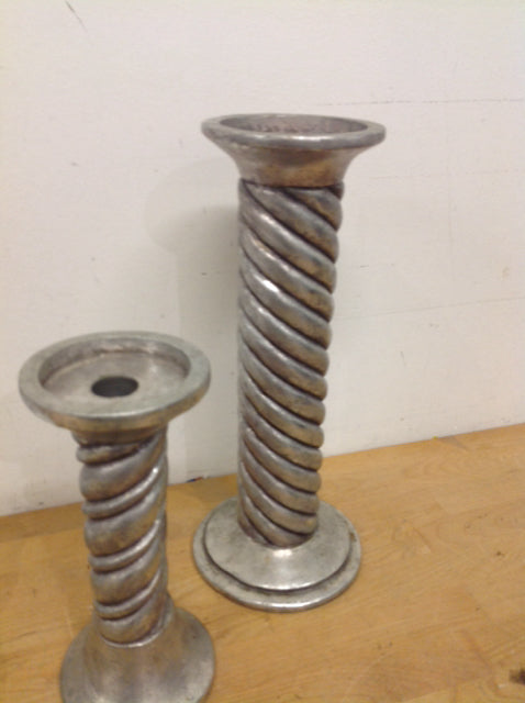 Elegant Silver Candle Holder Set of 2 - Perfect for Dining Table Decor, Romantic Dinners & Home Centerpieces