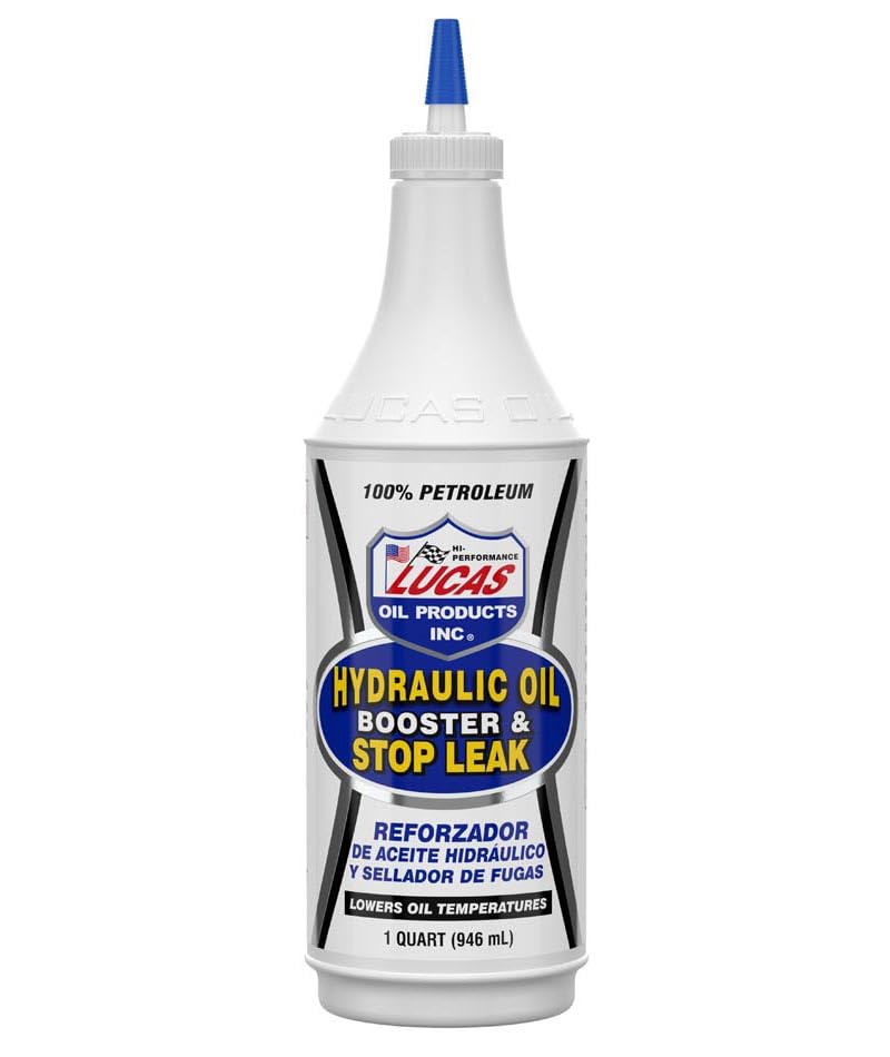 Lucas Oil 10019 Hydraulic Oil Booster & Stop Leak - 1 Quart (Pack of 12) | High Performance Hydraulic Fluid Additive for Heavy Equipment, Tractors & Industrial Machinery | Prevents Leaks & Extends Oil Life