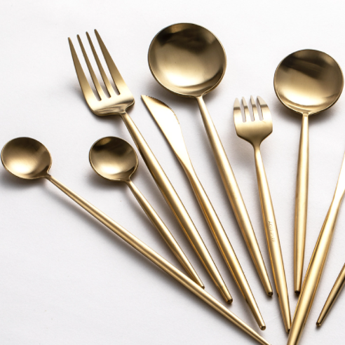 Premium 18/10 Stainless Steel Gold Matte Cutlery Set - 24-Piece Luxury Flatware Collection for Fine Dining & Entertaining - SS304 Rust-Proof & Dishwasher Safe - Perfect for Weddings, Gifts & Upscale Restaurants