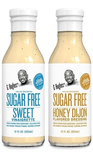 Sugar Free Salad Dressing 2 Pack - G Hughes Sweet Vinaigrette & Honey Dijon Dressing (12 oz Each) | Low Carb, Keto Friendly, Gluten Free | Perfect for Salads, Meal Prep & Healthy Eating