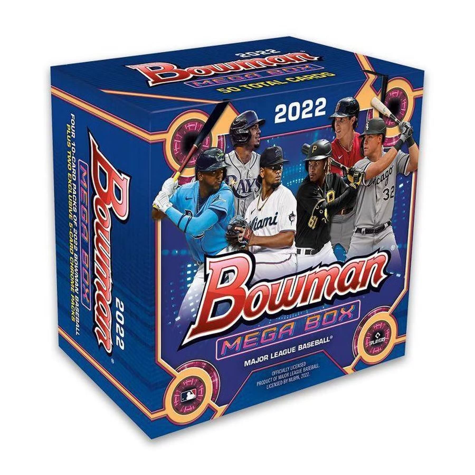 2022 Topps Bowman Baseball Trading Cards Mega Box - 24 Packs, 1 Autograph, Rookie Cards - Collect, Trade, Play for Baseball Fans & Card Enthusiasts