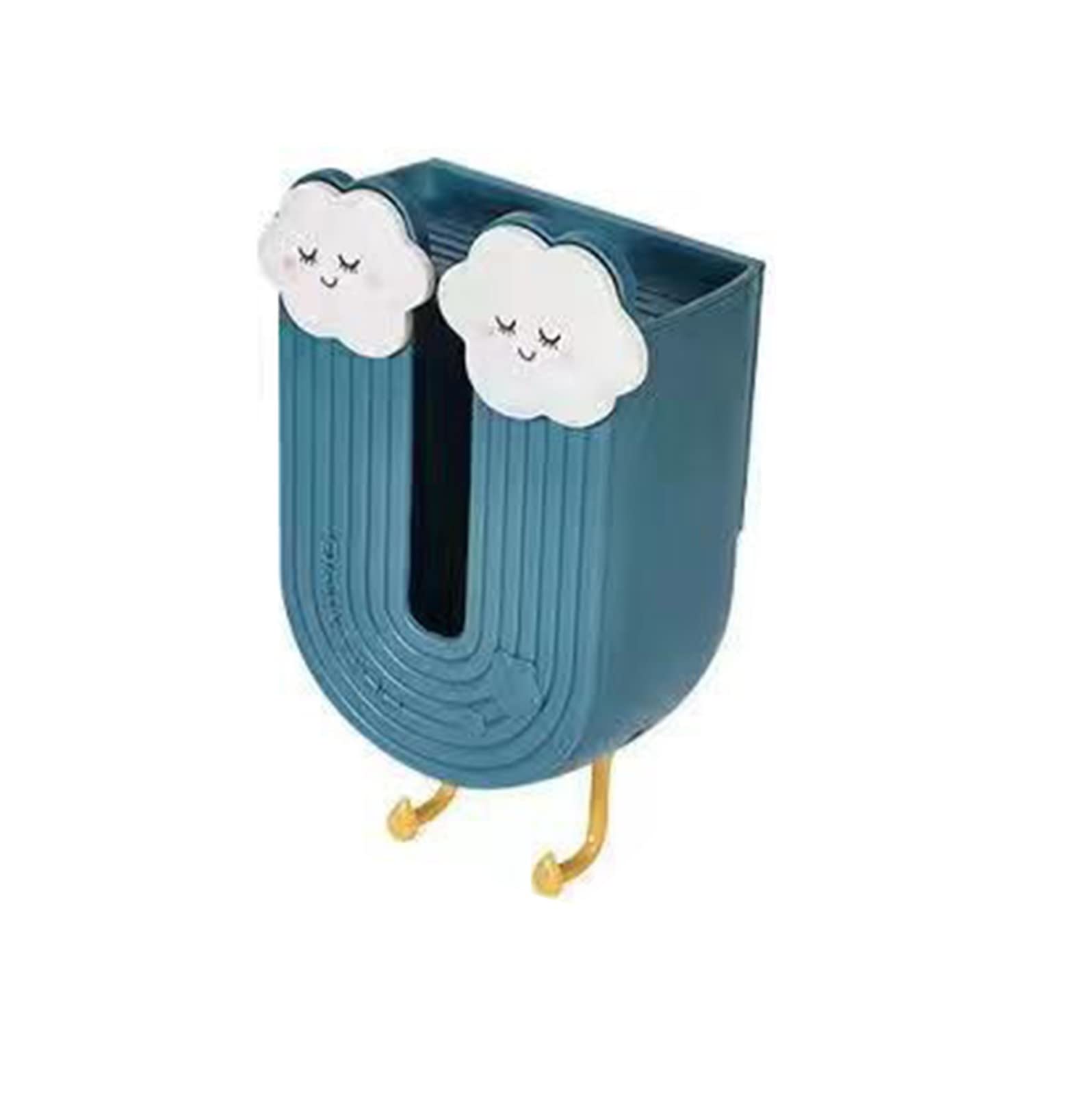 CLVELLI Wall Mounted Tissue Box Holder - Bathroom & Closet Storage Organizer with Viscose Fabric, Space-Saving Design for Tissues & Small Items (Blue, One Size) - Perfect for Bathrooms, Bedrooms & Entryways