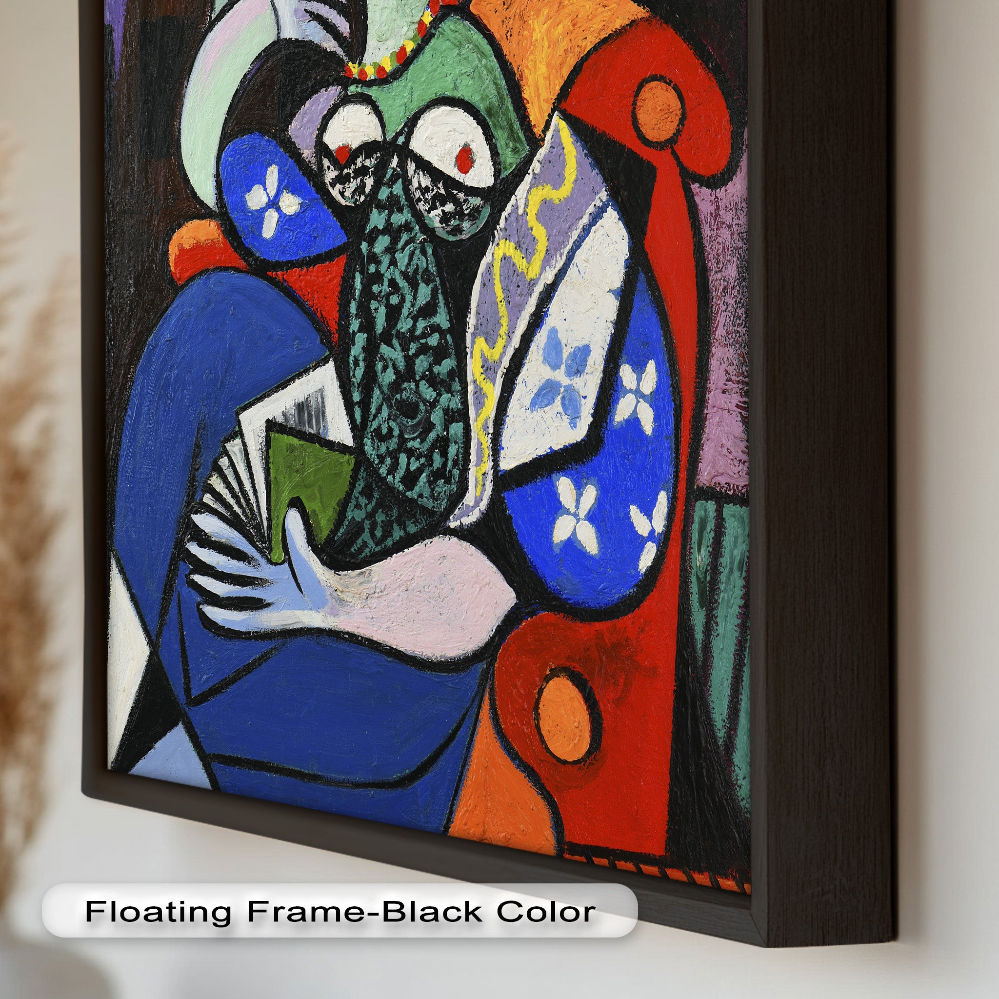 Abstract Woman Reading on Red Armchair - Picasso Style Oil Painting Reproduction - Perfect for Living Room Decor & Art Lovers
